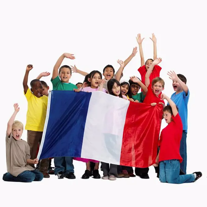 Children holding flag