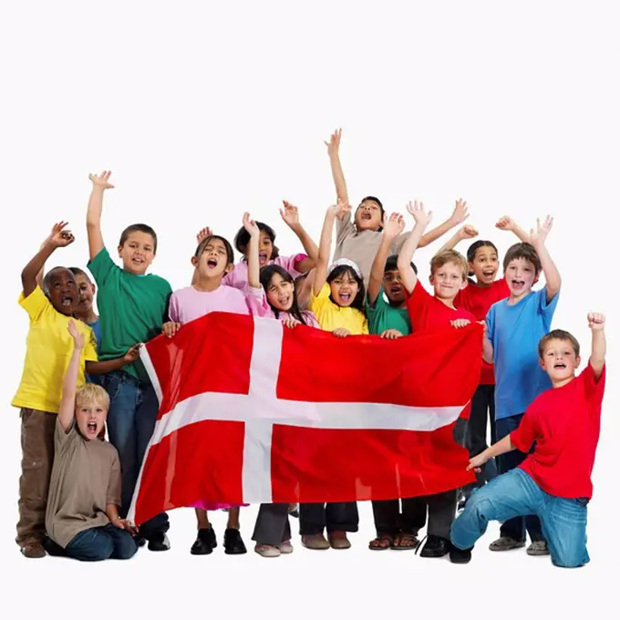 Children holding flag