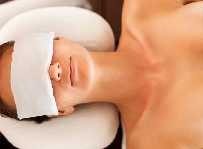 Woman relaxing in spa