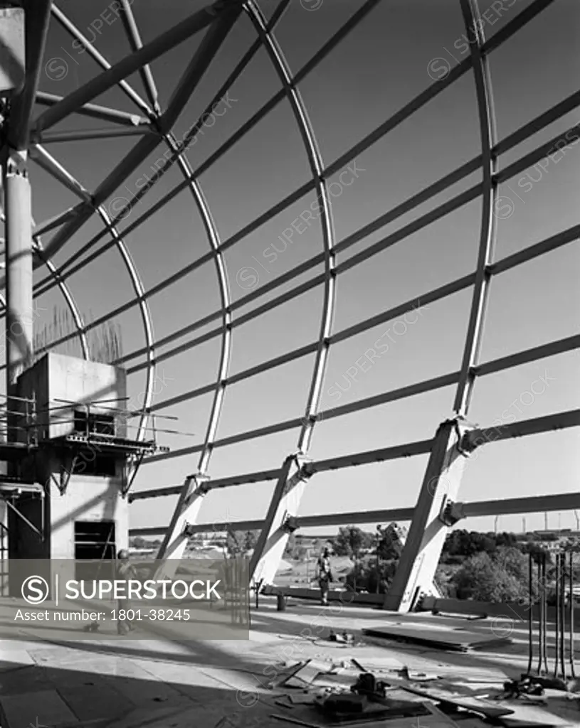 Soccer City Fnb Stadium, Johannesburg, South Africa, Boogertman + Partners, Soccer city fnb stadium still under construction april 2009. Detail of the framework..