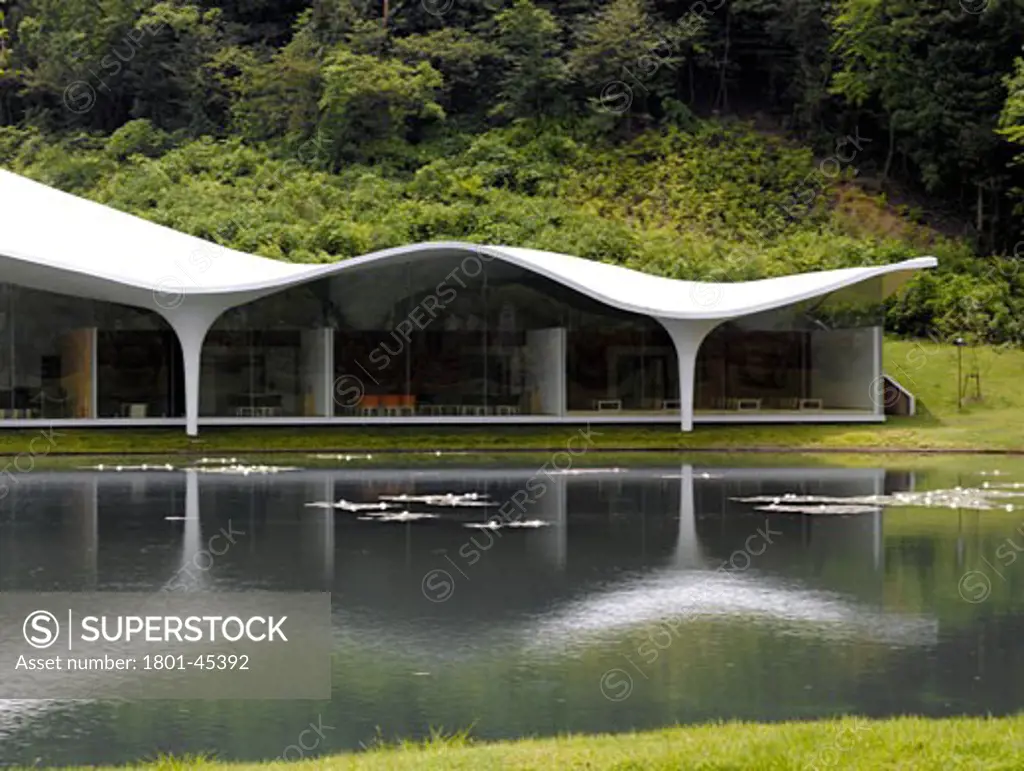 Meiso no Mori Municipal Funeral Hall, Kakamigahara, Japan, Toyo Ito, Meiso no mori (forest of meditation) municipal funeral hall.