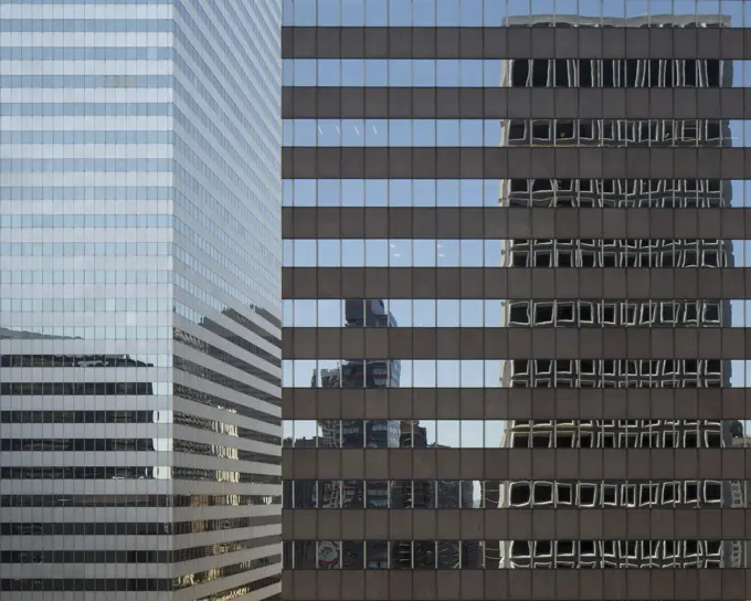 Detail view of two skyscrapers. New York Cityscapes 2017, New York City, United States. Architect: various, 2017.