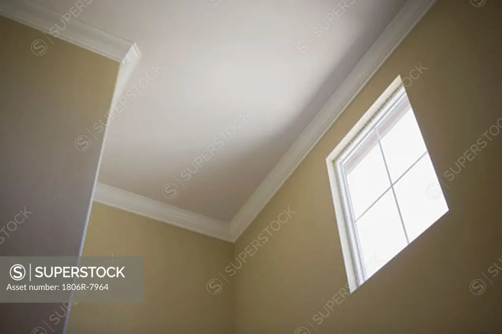 Architectural detail crown molding and window