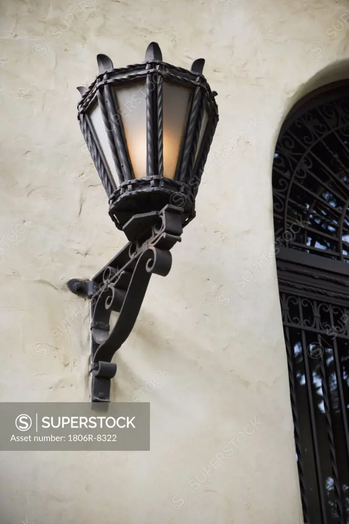 Exterior wrought iron sconce