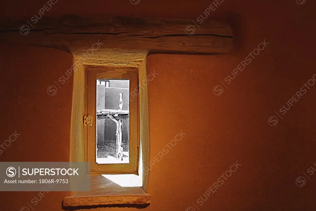 Adobe wall and window