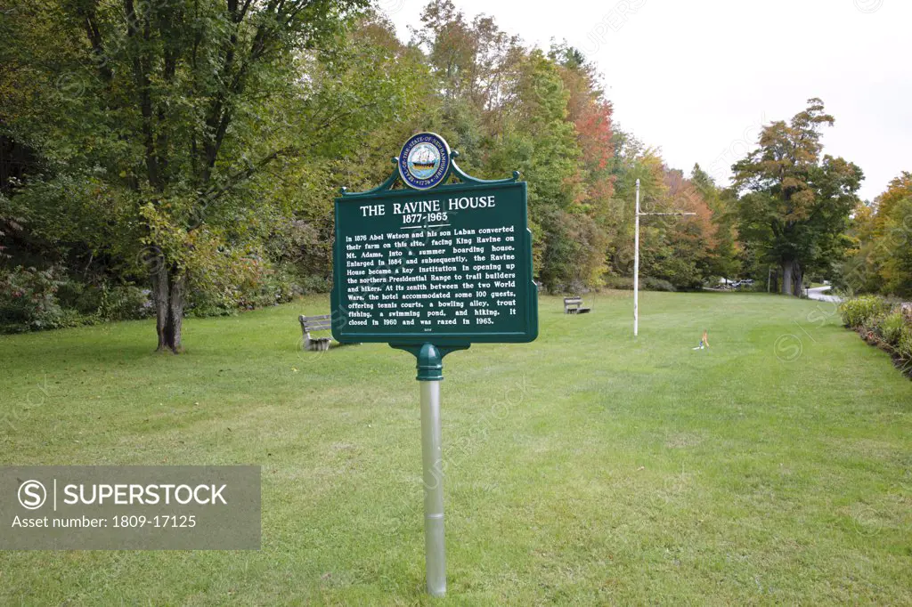 The Ravine House Site (1877 - 1963) in Randolph, New Hampshire. Closed in 1960 and was razed in 1963