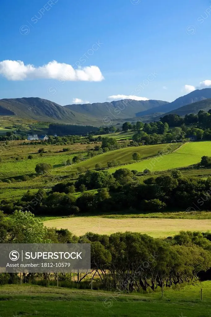 Finn Valley, Co Donegal, Ireland, View of verdant landscape