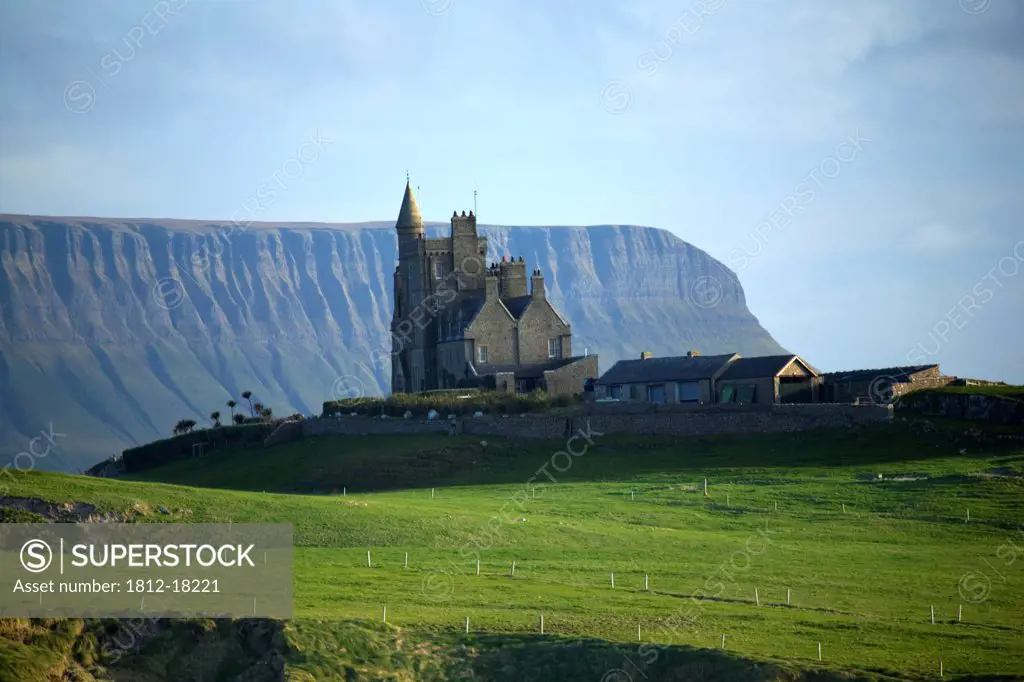 Classiebawn Castle, Mullaghmore, Co Sligo, Ireland; 19Th Century Castle With Ben Bulben In The Distance