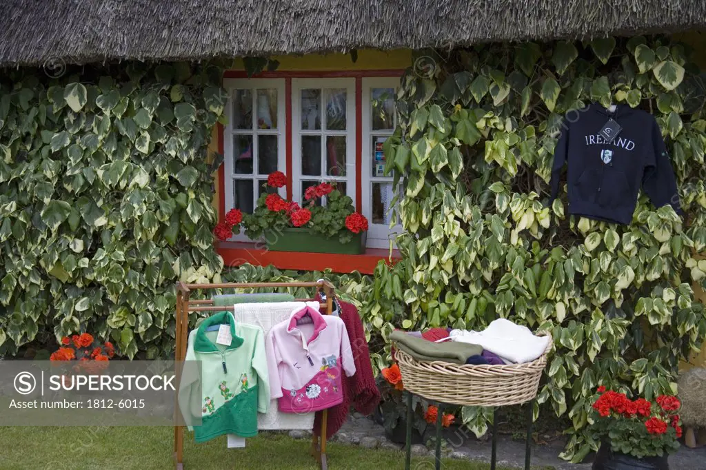 Adare Village, County Limerick, Ireland; Store with traditional thatched roof  