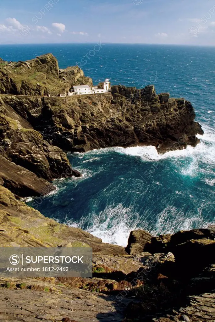 Skelligs Lighthouse, Great Skellig Rock, County Kerry, Ireland.