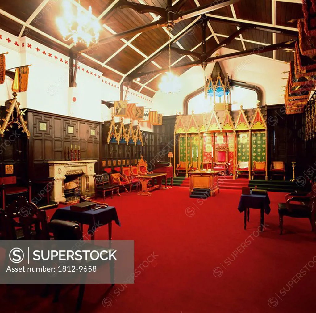 The Prince Mason´s Room, Freemasons Hall, Dublin, Ireland, Interior of Irish Masonic lodge