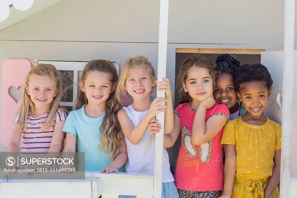 Portrait of smiling girls in kindergarten