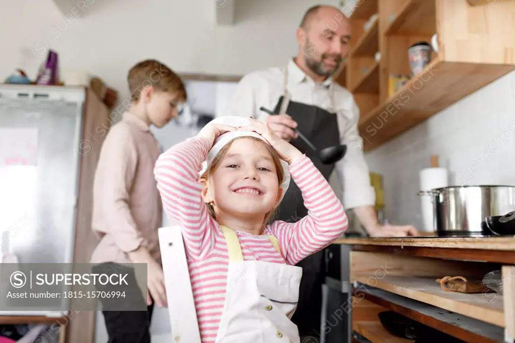 Family cooking in the kitchen