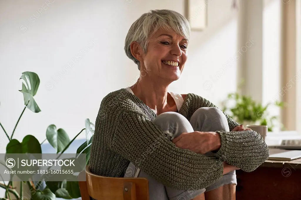 Portrait of senior woman relaxing at home