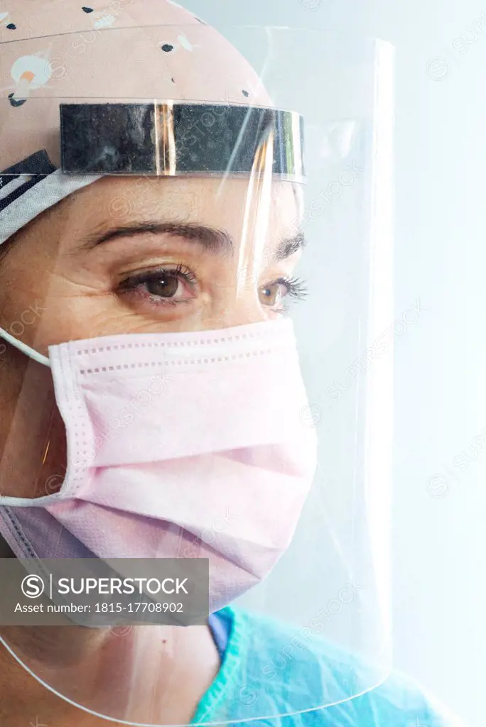 Doctor wearing protective workwear at clinic