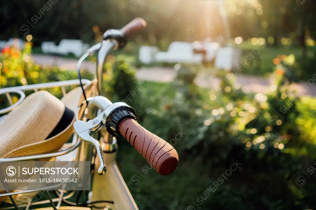 Bicycle parked at public park