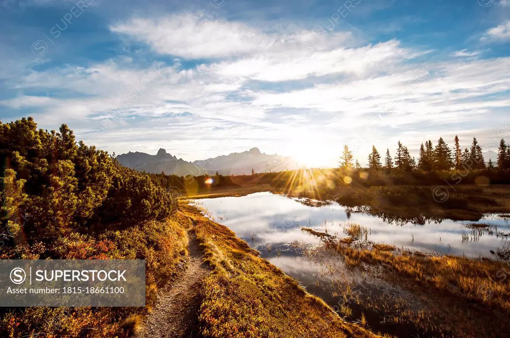 Schwarze Lacke lake at autumn sunrise