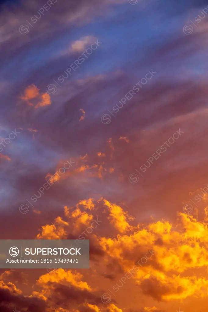 Clouds illuminated by setting sun