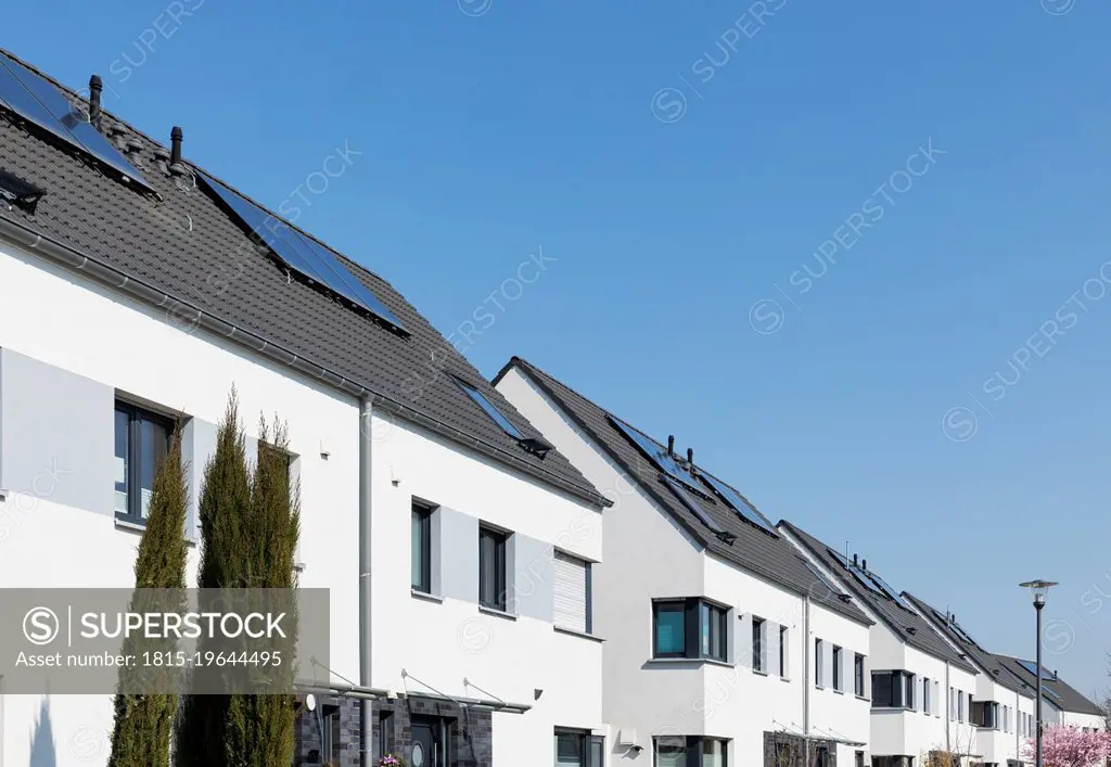 Germany North Rhine Westphalia Cologne Row of identical houses