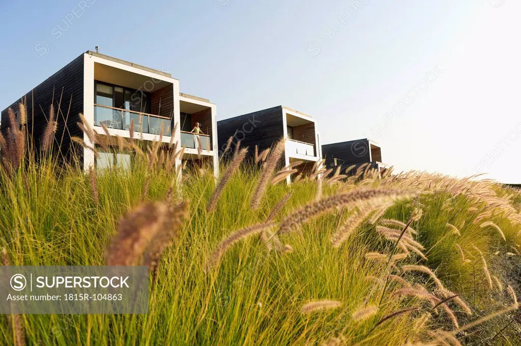 Portugal, View of beach hotel