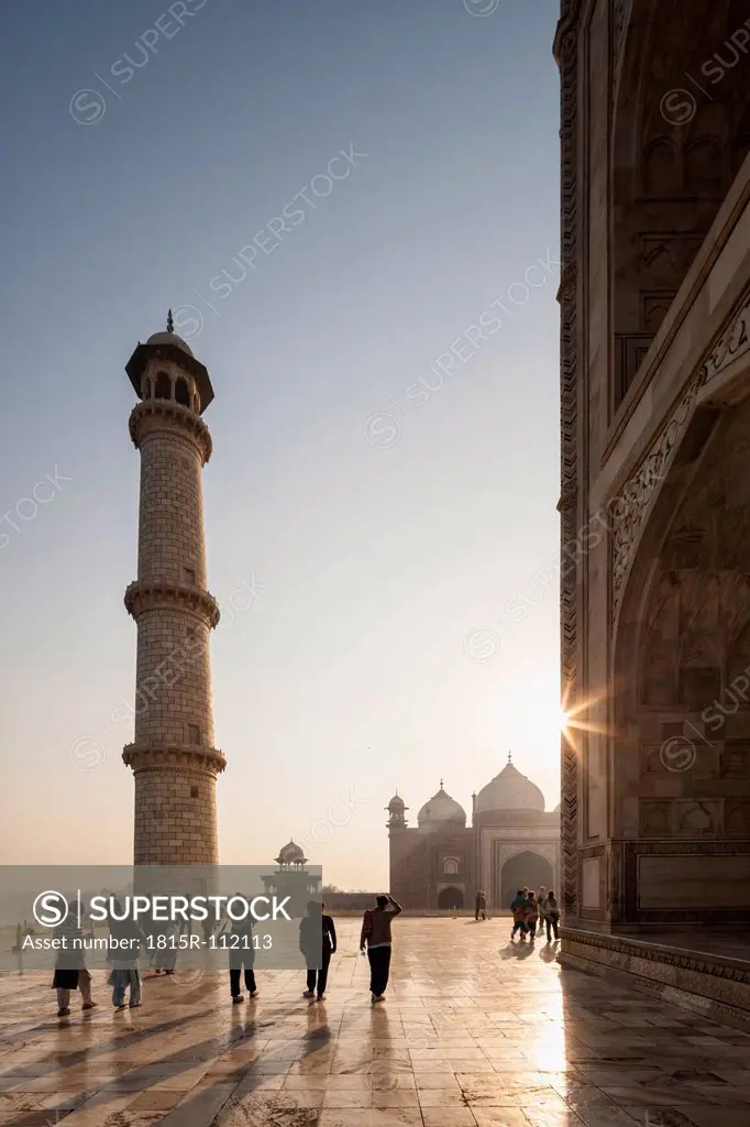 India, Uttar Pradesh, Agra, View of Taj Mahal