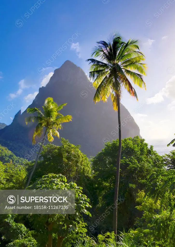 Caribbean, St. Lucia, Soufriere, Volcano Gros Piton