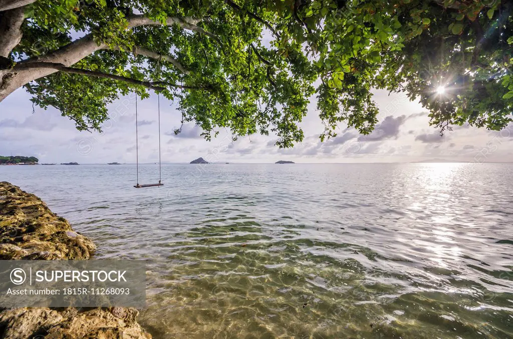 Thailand, Koh Phi Phi Don, Swing on a tree at beach