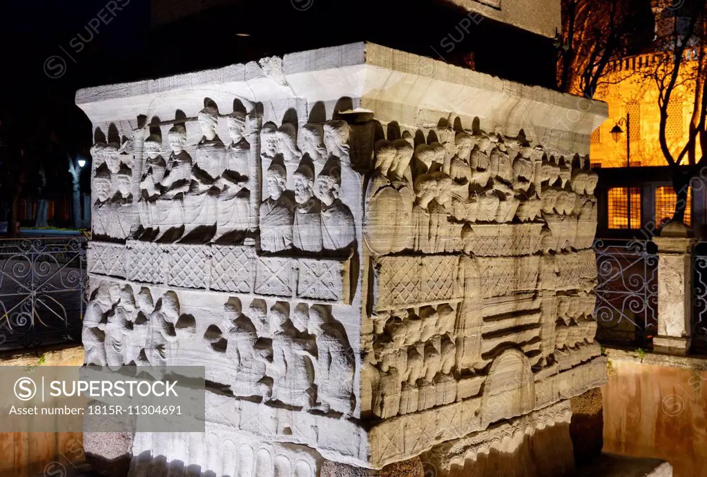 Turkey, Istanbul, At Meydani, Relief, Base of Egyptian Obelisk