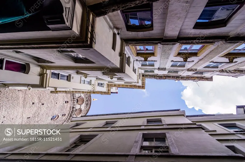 Turkey, Istanbul, Galata Tower, Low angle view