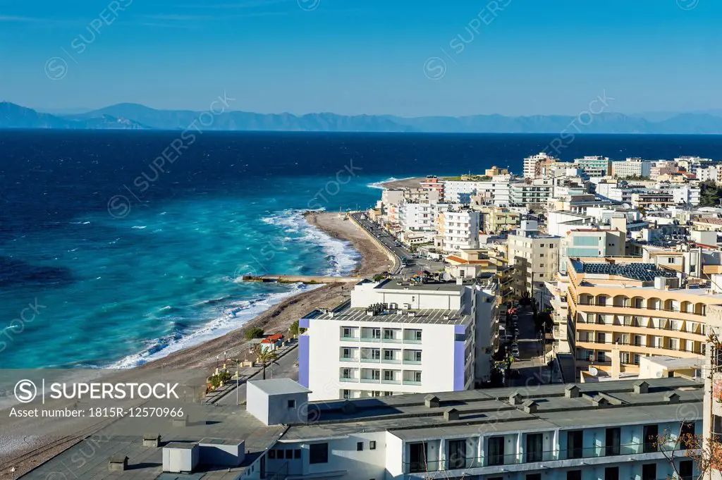 Greece, Rhodes, The new town at the coast