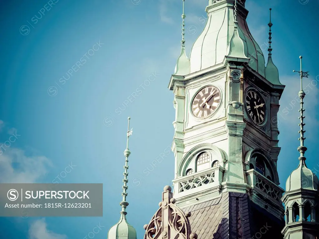 Germany, Hamburg, church clock