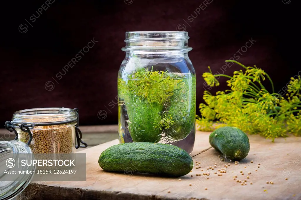 Preserving jar of gherkins