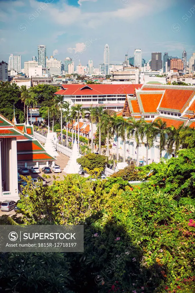 Thailand, Bangkok ,View from Wat Saket , The Golden Mountain Temple, Phu KHao Thong