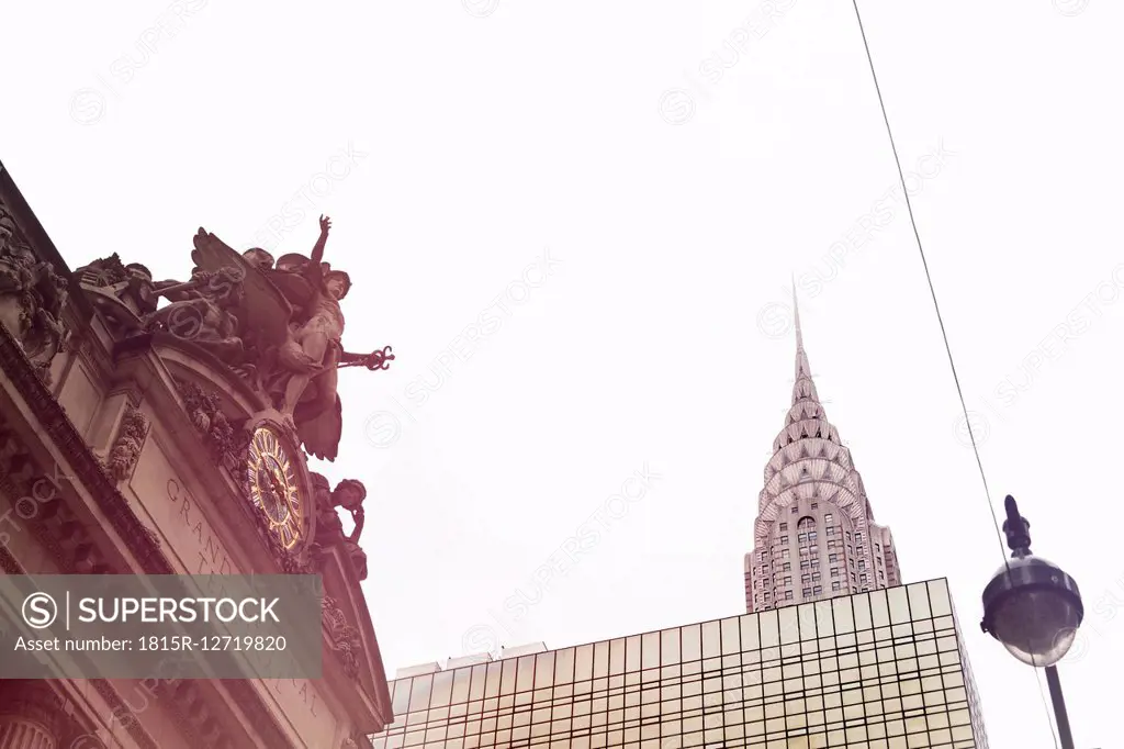 USA, New York City, Empire State Building and Grand Central Station