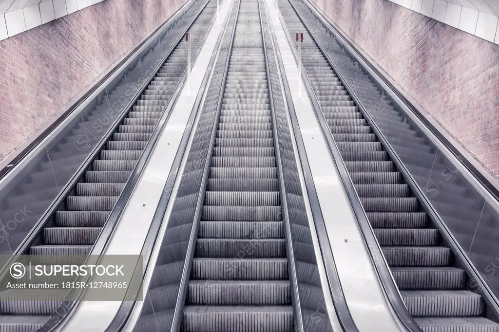 Three escalators