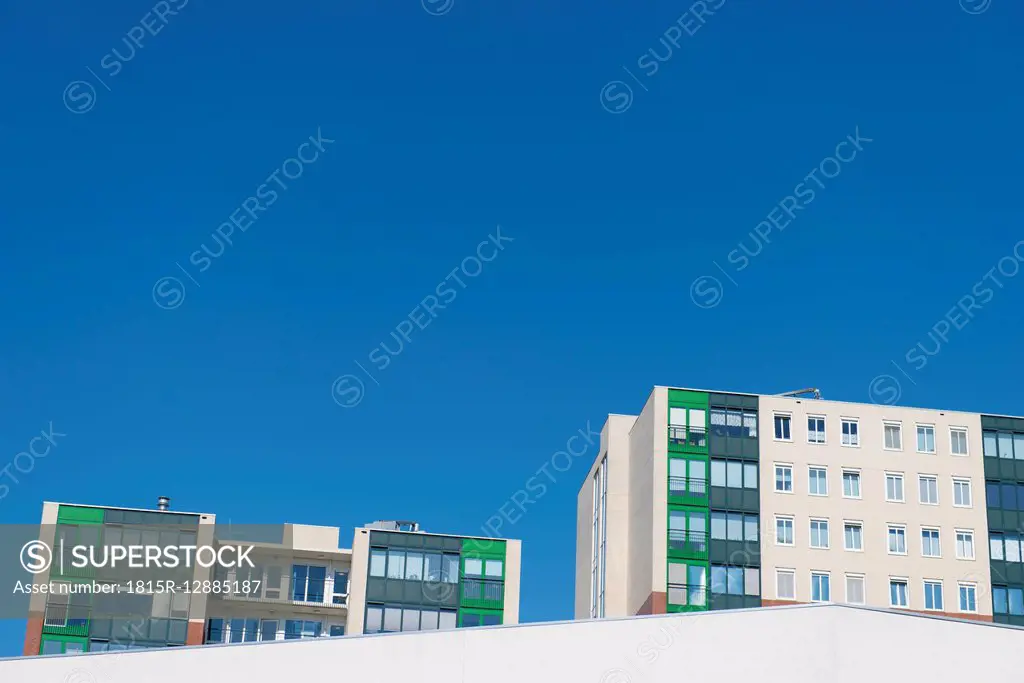 Netherlands, Roermond, view to multi-family houses