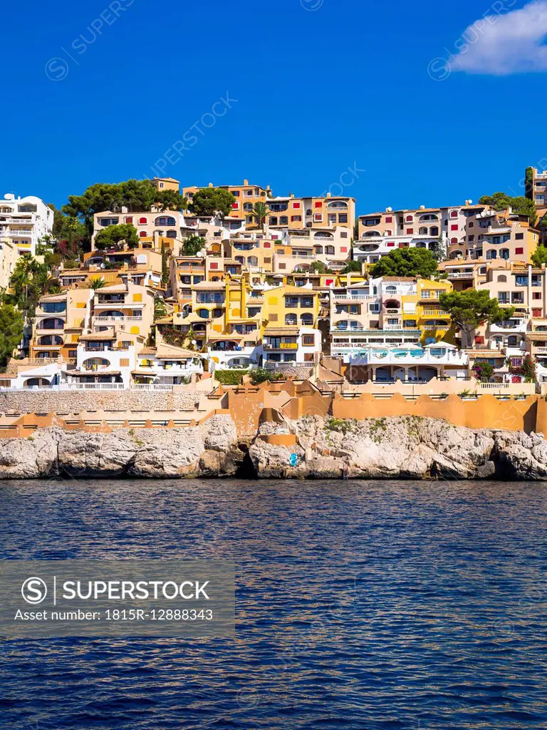 Spain, Mallorca, apartment complex at Cala Fornells