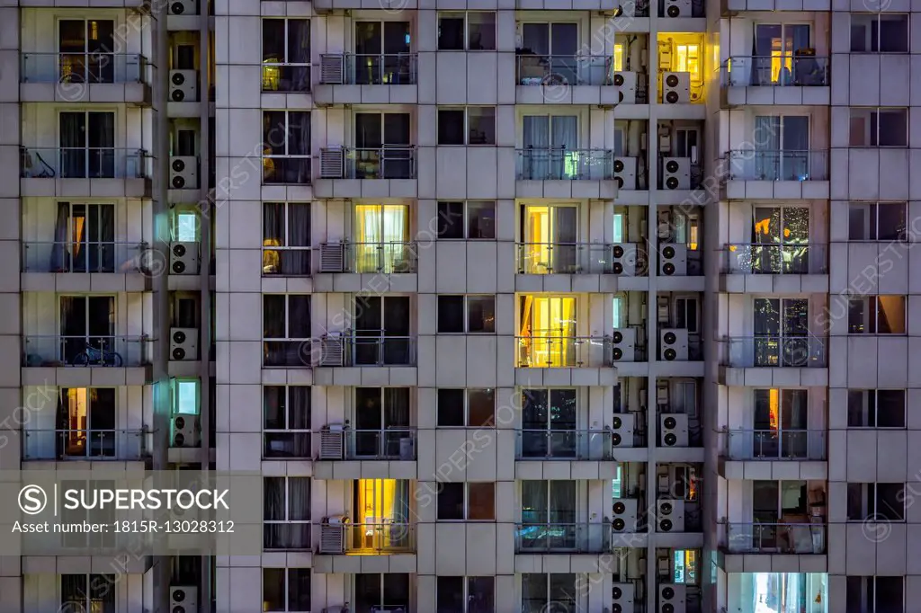 China, Shanghai, Detail of residential highrises