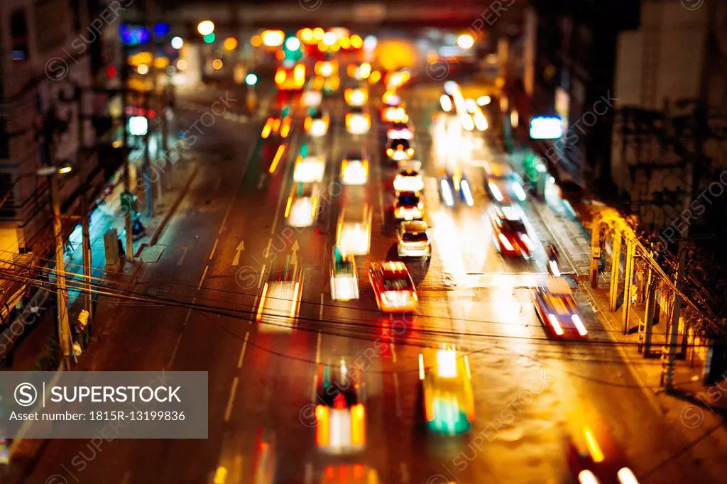 Thailand, Traffic in Bangkok at night