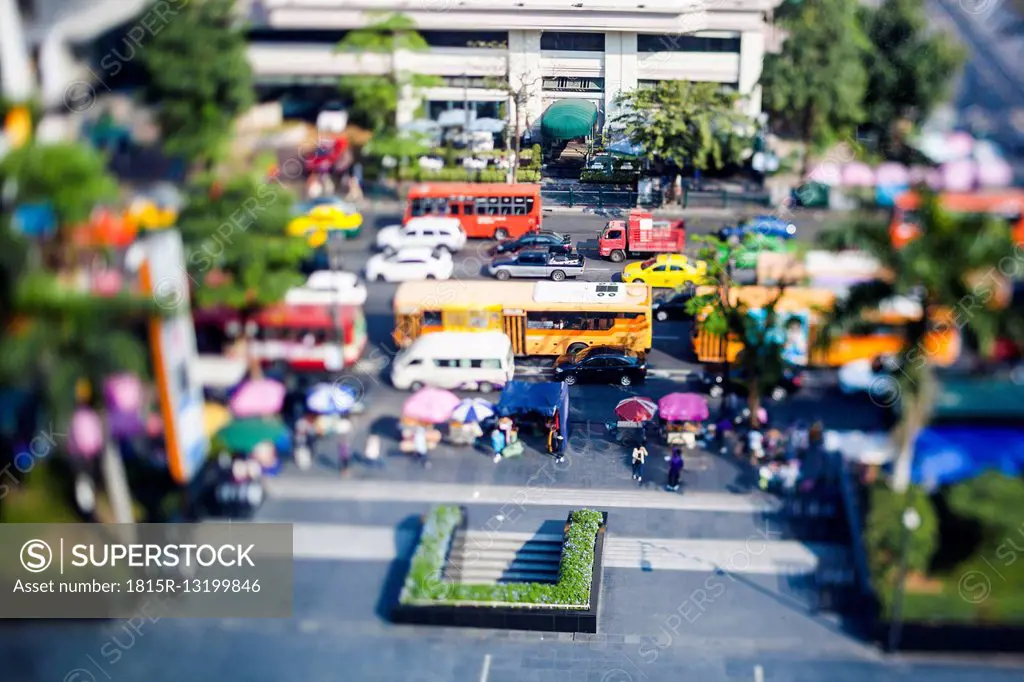 Thailand, Traffic in Bangkok, Tilt-Shift