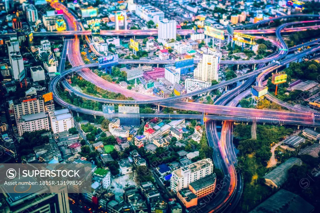 Thailand, Traffic in Bangkok in the evening