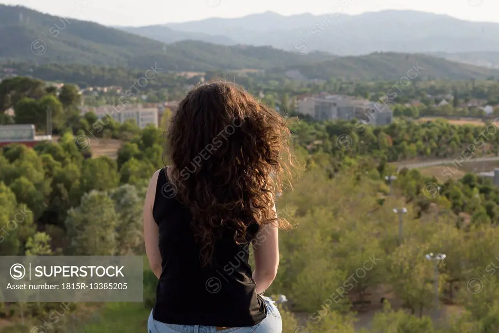 Back view of woman looking at view