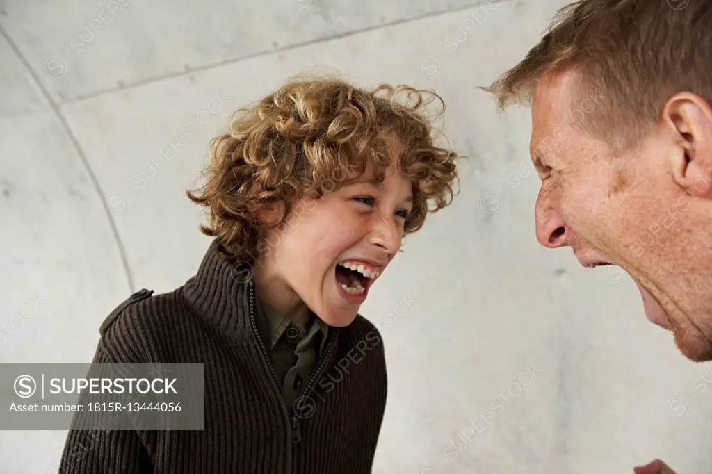 Father and son screaming at each other