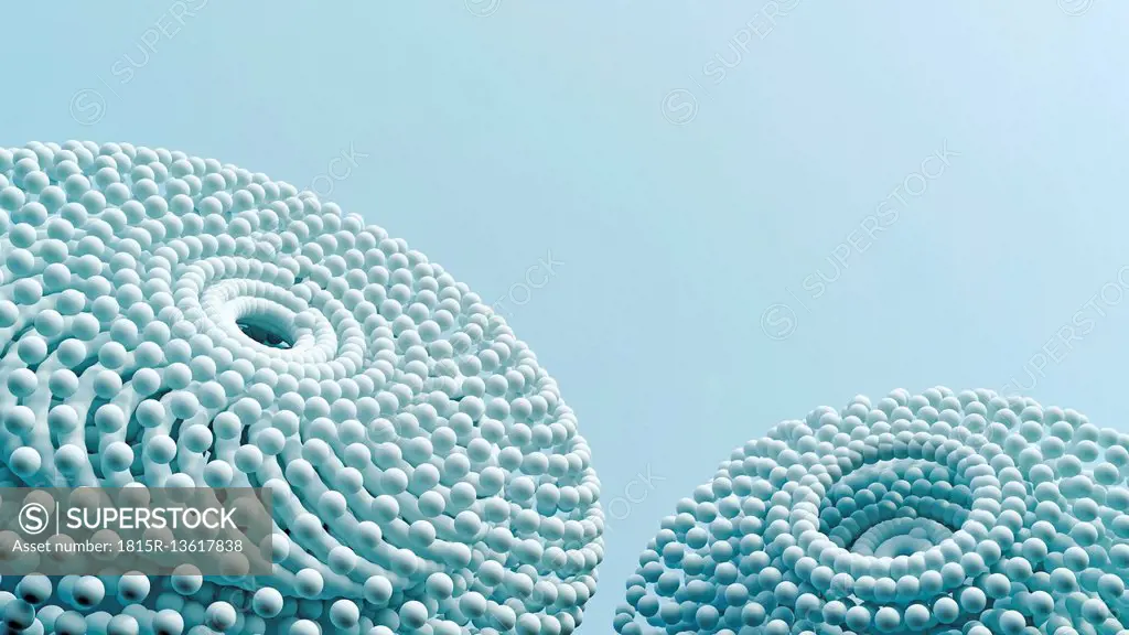 Two ball-shaped objects, 3D Rendering