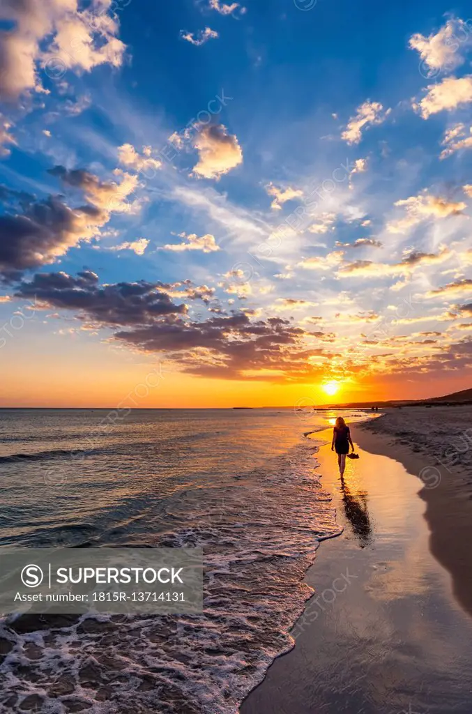 Spain, Menorca, Son Bou, sunset