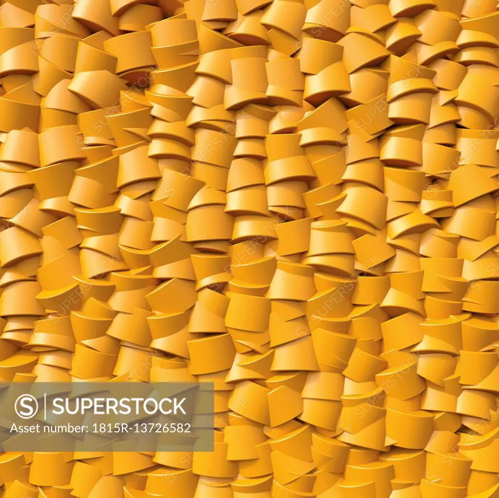 Yellow cylinder shape, 3D Rendering