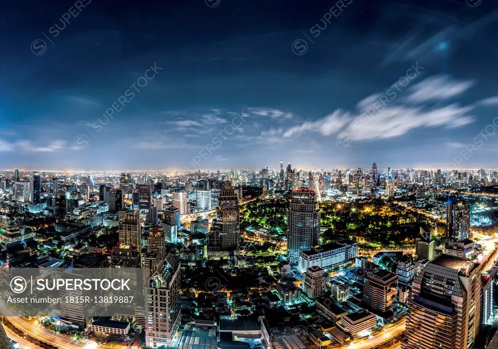 Thailand, Bangkok, skyline at night