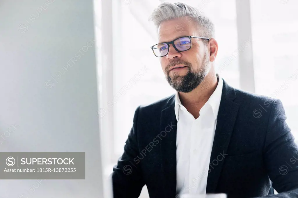 Businessman working in office