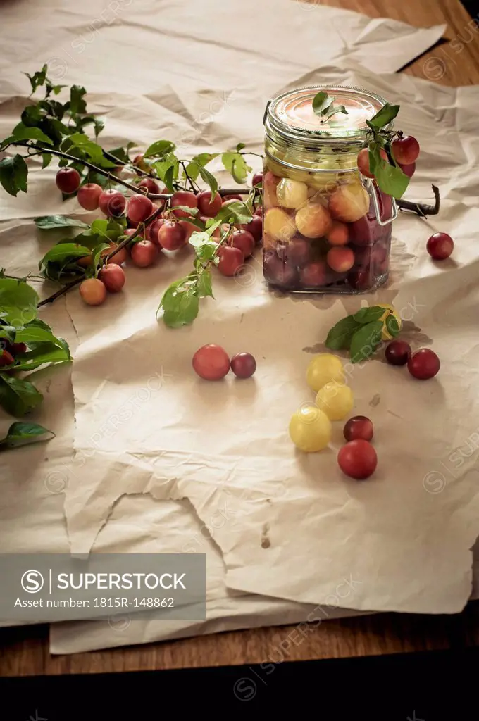 Mirabelles in a jar