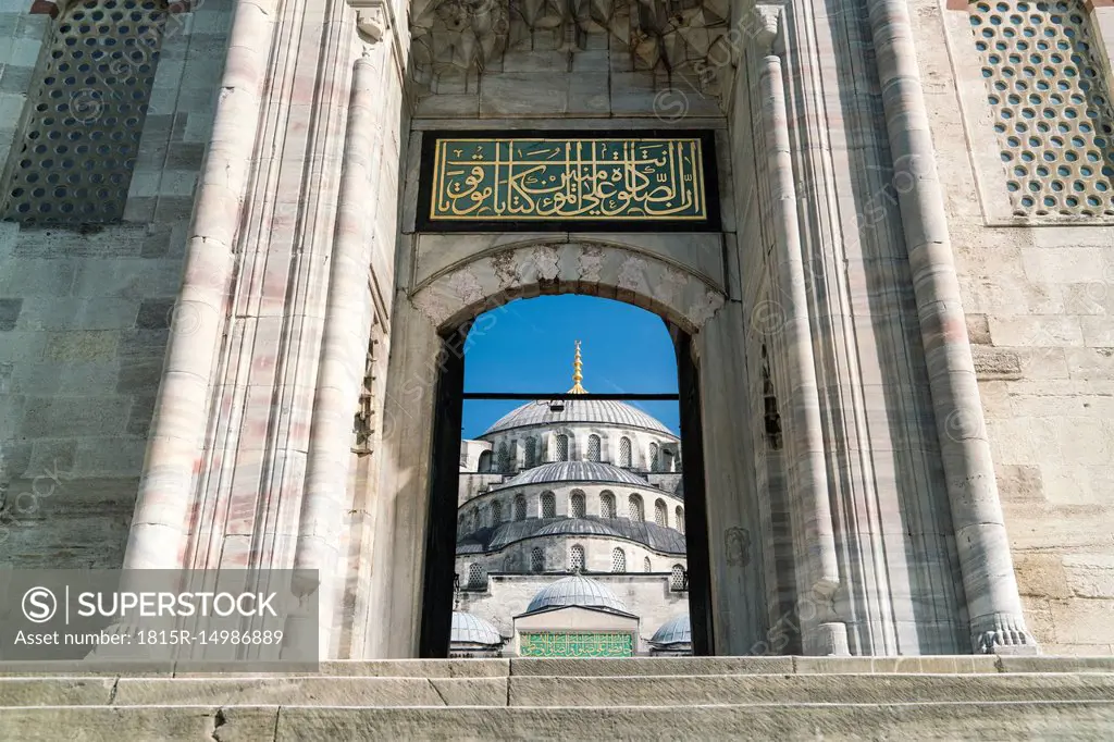 Turkey, Istanbul, Sultan Ahmed Mosque, Portal